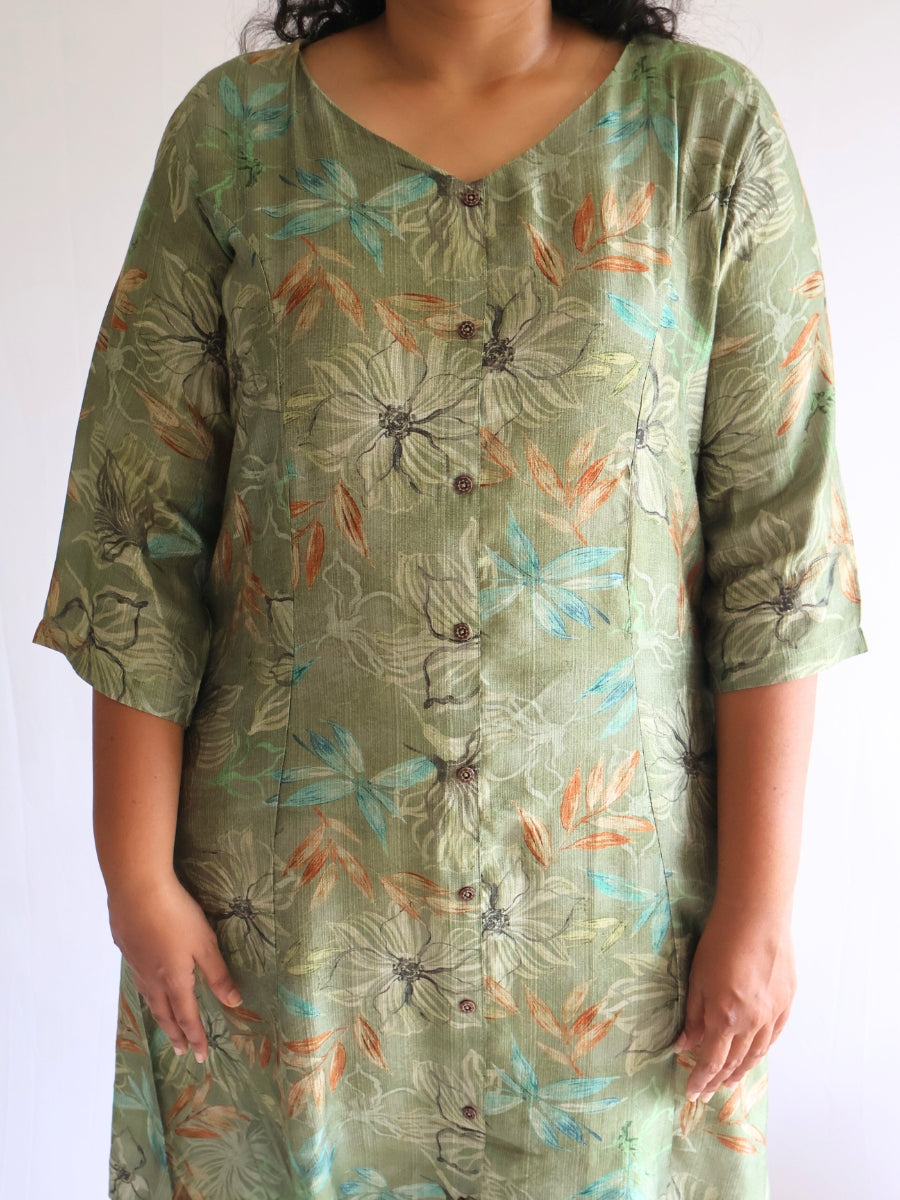 Moss Green A-Line Kurti
